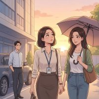 Chiếc Ô Dưới Hoàng Hôn