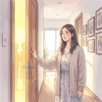 Đứa Trẻ Chào Đời, Cô Ấy Vào Cửa