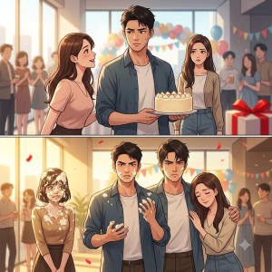 
                            Trước Mặt Mọi Người, Chồng Ụp Bánh Kem Lên Mặt Trà Xanh